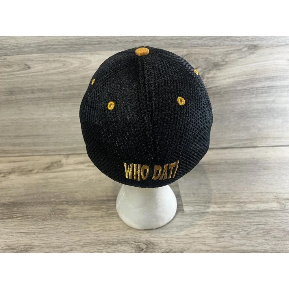 New Orleans Saints Who Dat Hat Stretch Adult Mesh Black Embroidered NFL Football